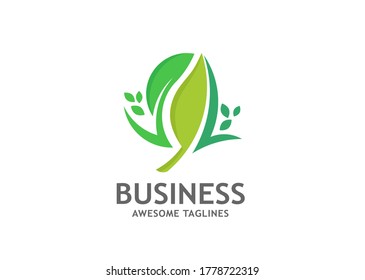 Logo of green leaf ecology nature element vector