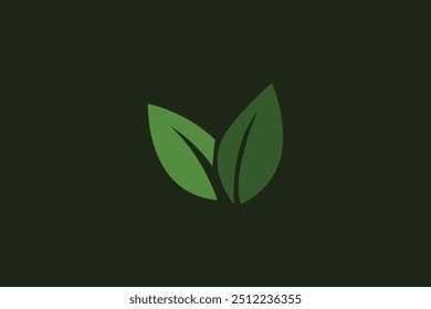 Logo of green leaf. Ecology nature element vector icon. Eco vegan bio. Vector illustration Free Vector design editable background