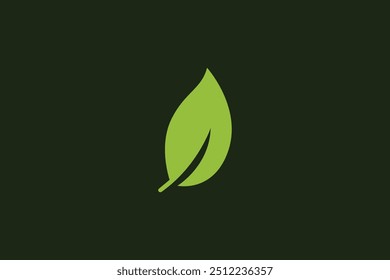 Logo of green leaf. Ecology nature element vector icon. Eco vegan bio. Vector illustration Free Vector design editable background