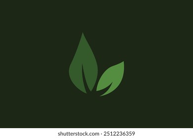 Logo of green leaf. Ecology nature element vector icon. Eco vegan bio. Vector illustration Free Vector design editable background