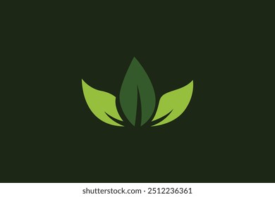 Logo of green leaf. Ecology nature element vector icon. Eco vegan bio. Vector illustration Free Vector design editable background