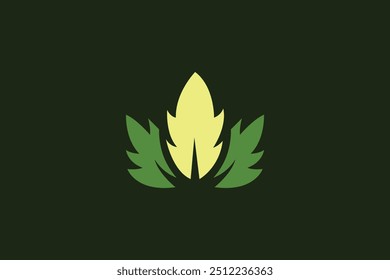 Logo of green leaf. Ecology nature element vector icon. Eco vegan bio. Vector illustration Free Vector design editable background