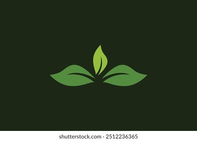 Logo of green leaf. Ecology nature element vector icon. Eco vegan bio. Vector illustration Free Vector design editable background