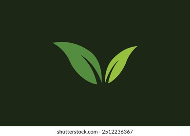 Logo of green leaf. Ecology nature element vector icon. Eco vegan bio. Vector illustration Free Vector design editable background