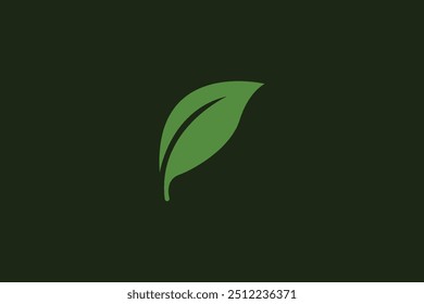 Logo of green leaf. Ecology nature element vector icon. Eco vegan bio. Vector illustration Free Vector design editable background