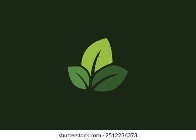 Logo of green leaf. Ecology nature element vector icon. Eco vegan bio. Vector illustration Free Vector design editable background