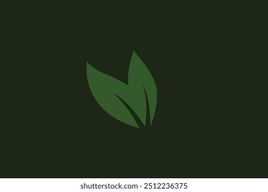 Logo of green leaf. Ecology nature element vector icon. Eco vegan bio. Vector illustration Free Vector design editable background