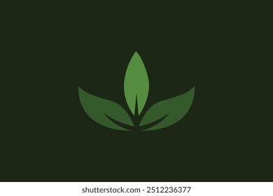 Logo of green leaf. Ecology nature element vector icon. Eco vegan bio. Vector illustration Free Vector design editable background