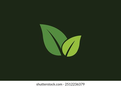 Logo of green leaf. Ecology nature element vector icon. Eco vegan bio. Vector illustration Free Vector design editable background