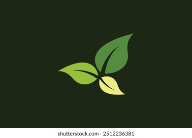 Logo of green leaf. Ecology nature element vector icon. Eco vegan bio. Vector illustration Free Vector design editable background