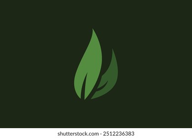 Logo of green leaf. Ecology nature element vector icon. Eco vegan bio. Vector illustration Free Vector design editable background