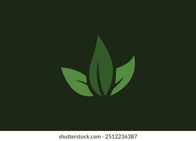 Logo of green leaf. Ecology nature element vector icon. Eco vegan bio. Vector illustration Free Vector design editable background