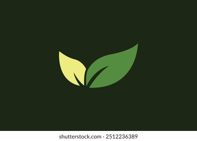 Logo of green leaf. Ecology nature element vector icon. Eco vegan bio. Vector illustration Free Vector design editable background