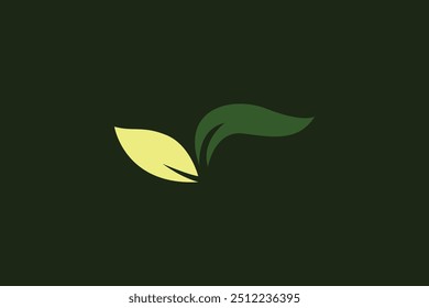 Logo of green leaf. Ecology nature element vector icon. Eco vegan bio. Vector illustration Free Vector design editable background