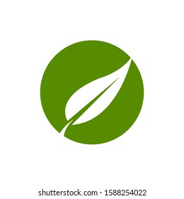 Logo Green Leaf Icon Vector Illustration Design