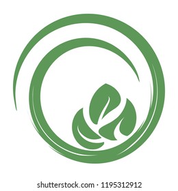 logo with green leaf silhouette