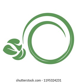 logo with green leaf silhouette