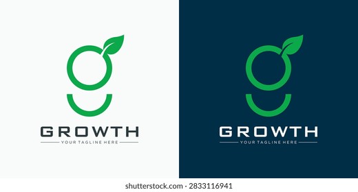 Logo with green leaf symbol