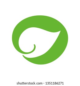 Logo of green leaf of tea. Ecology nature element vector icon. Eco vegan bio calligraphy hand drawn illustration