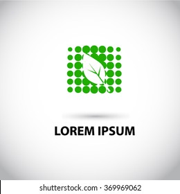 Logo green leaf. Vector