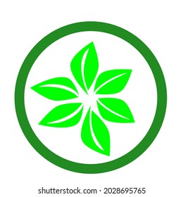 logo green leafs of plant icon . green leaf vector illustration .Leaf symbol of ecology, enviroment and nature. 