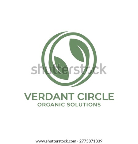 Logo with green leaves in circle