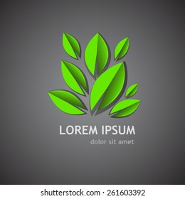 Logo green leaves. Vector