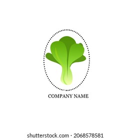 a logo with a green mustard leaf in a circle is suitable for agribusiness usaha