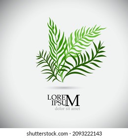 Logo-Grünpalme-Zweig. Vektorgrafik