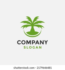 Logo con icono verde de la palmera