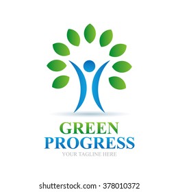 Logo Green Progress Icon Element Template Design Logos
