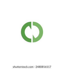 Logo verde reciclar diseño único con fondo en blanco