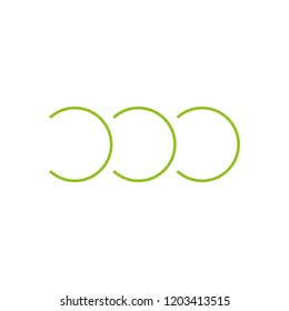 logo green rings editable vector, thin lines, circles segments