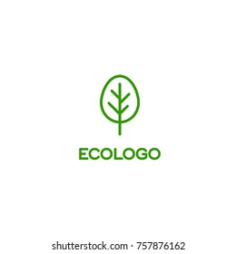 Logo green tree, ecology, health symbol, environmentally friendly product, sign or symbol of quality