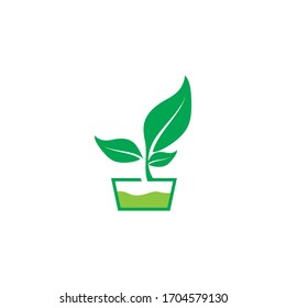 Logotipo del vector ecológico de la hoja verde