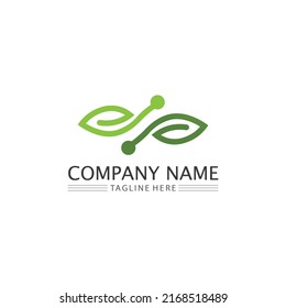 Logo of green Tree leaf ecology nature element vector