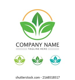 Logo of green Tree leaf ecology nature element vector