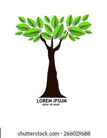 Logo green tree. Vector