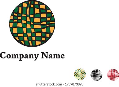 Logo grid in circle design for the fabric oriented company, business or organisation.