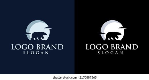 Logo Grizzly Bear Sign Bear Cave Vector Art Or Bear Month Icon Logo Brand