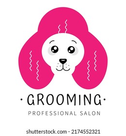 Logo of a grooming salon for dogs and pets.