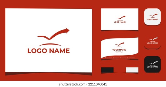 Logo Growth company, Start Up, Business. Template Logo Creative Branding, Business Card and Color Pallet.