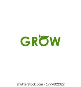 a logo for growth with leaves that reflect growth