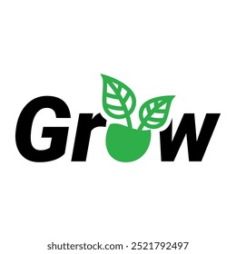 logotipo para crescimento com folhas que refletem o crescimento
