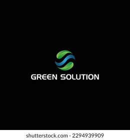 Logo GS circle concept . Monogram logo eco green