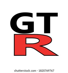 Logo GTR Nissan black and red icon vectoriel on white background