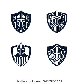 Logo de guardian cyber con escudo en estilo simple y moderno para la compañía de tecnología