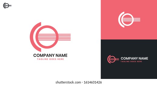Logo Guitar - All elements on this template are editable with vector software.