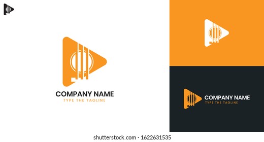 Logo Guitar - All elements on this template are editable with vector software.