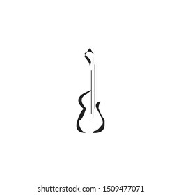 logo guitar design template vector